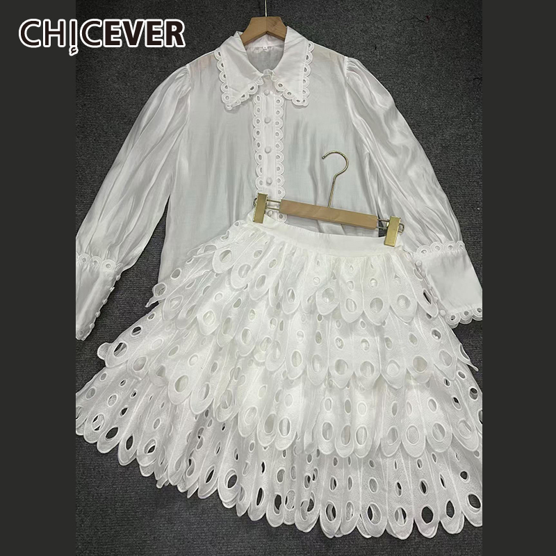 Winter Clothing Line - بدلة تنورة مجوفة صلبة من CHICEVER