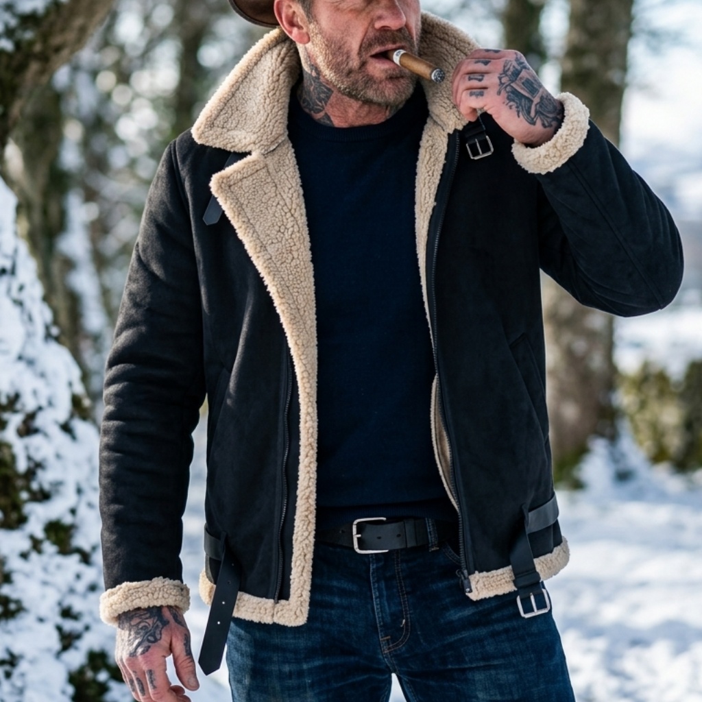 Winter Clothing Line - جاكيت شتوي رجالي من الجلد المدبوغ
