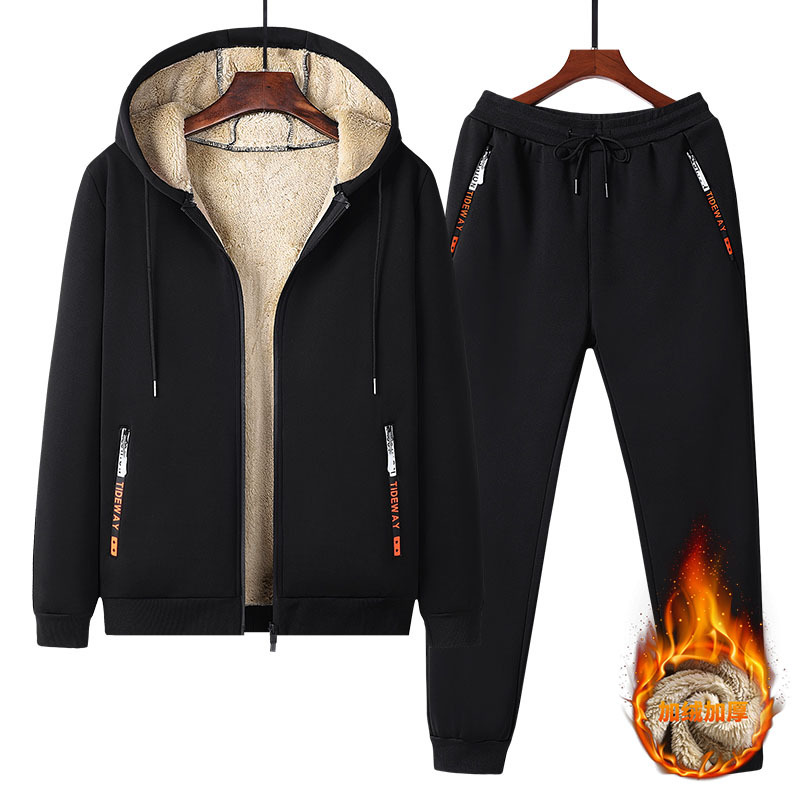Fleece Hoodie Lined - بدلة رياضية رجالية مبطنة بصوف الحملان،