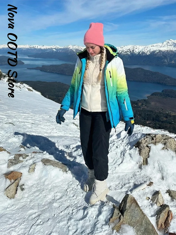 Ski Pants Waterproof - سترة وبنطلون تزلج نسائي شتوي متدرج