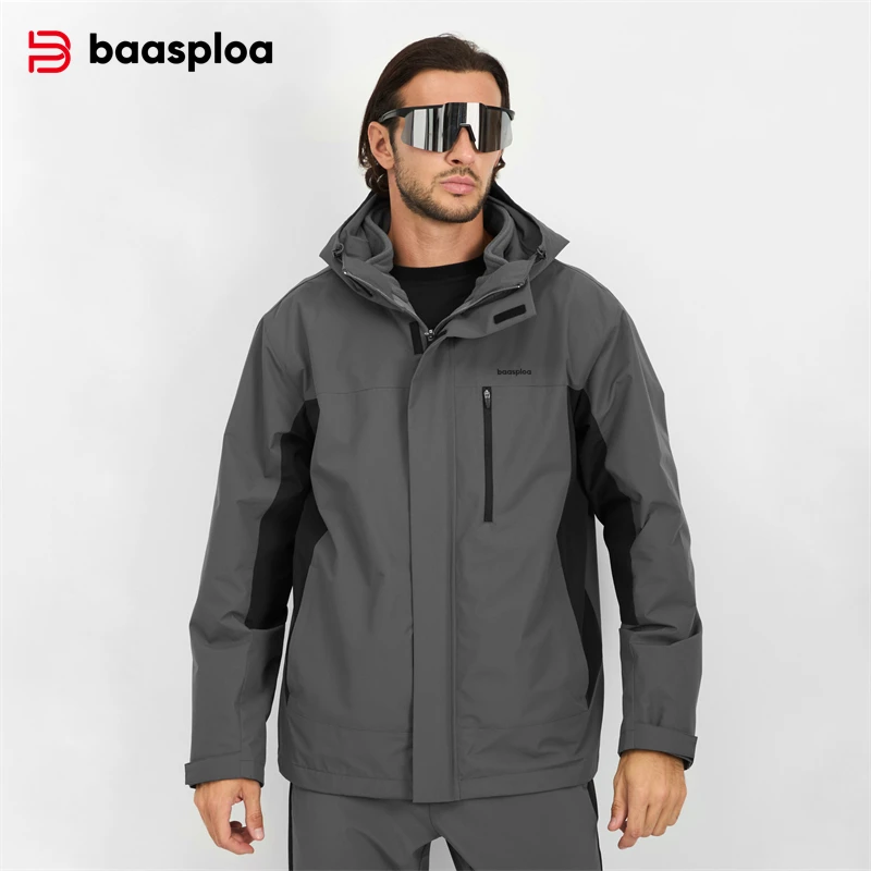 Fleece Hoodie Lined - Baasploa جديد الرجال سترة في الهواء