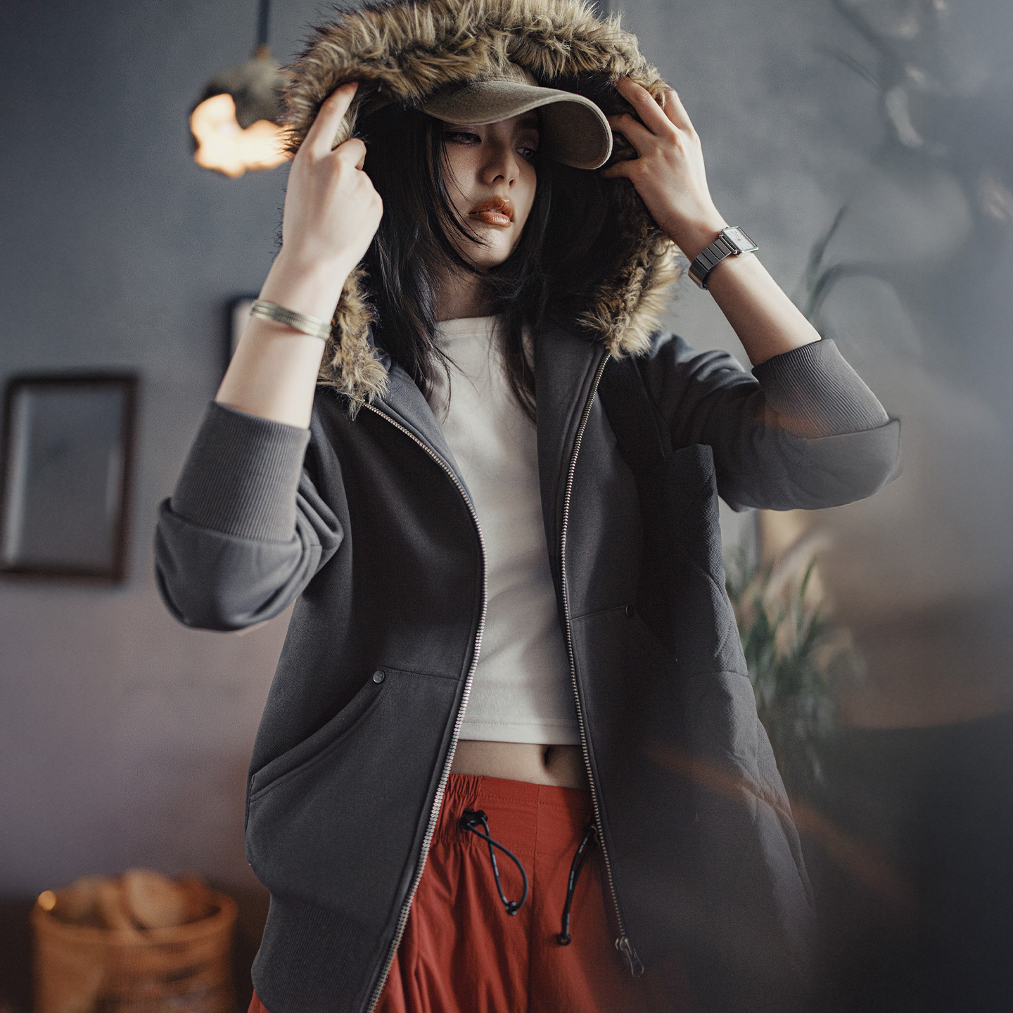Maden المرأة صوف مبطن البريدي  - مراجعة Fleece Hoodie Lined وسعره
